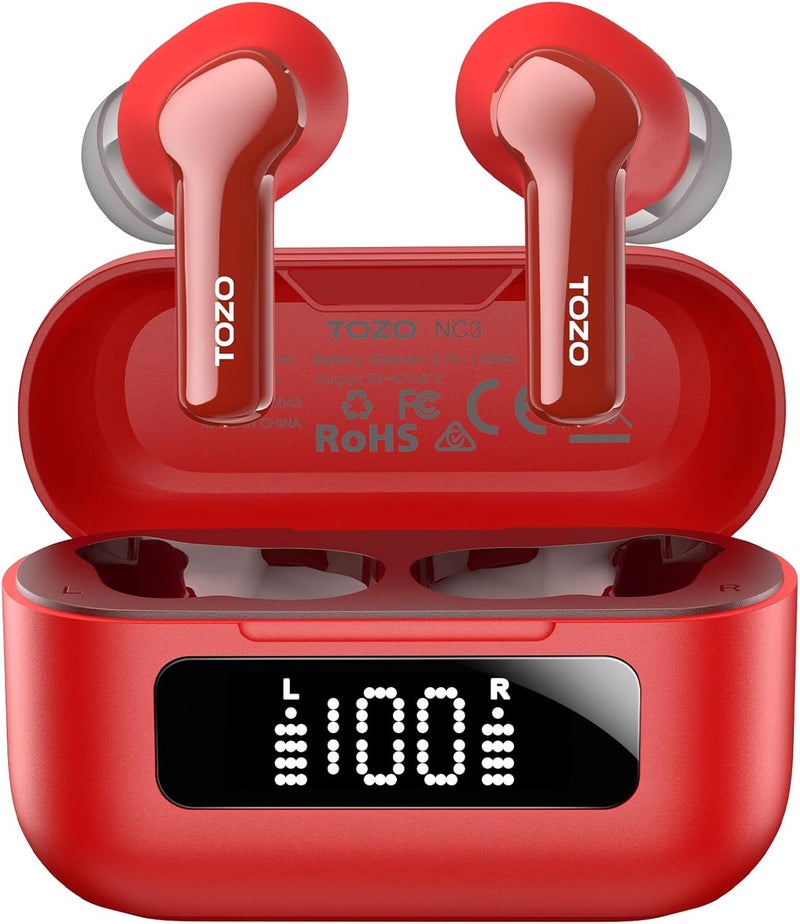 TOZO Hybrid Active Noise Cancelling Wireless Earbuds with 6 Mics AI Clear Call Ear Buds 68H Playtime with LED Display 32 Preset EQs via APP Bluetooth 5.3 IPX8 Waterproof in Ear Headphones - Image 1